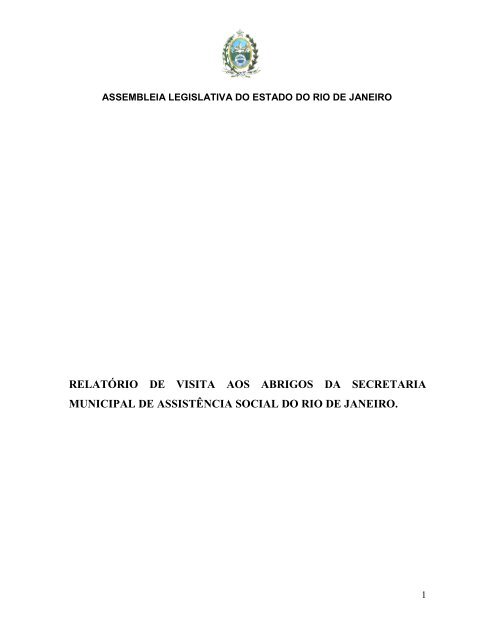 RELATÓRIO DE VISITA AOS ABRIGOS DA SECRETARIA  - Cress Rj